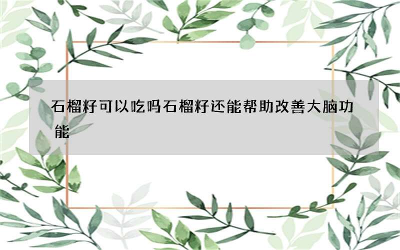 石榴籽可以吃吗 石榴籽还能帮助改善大脑功能