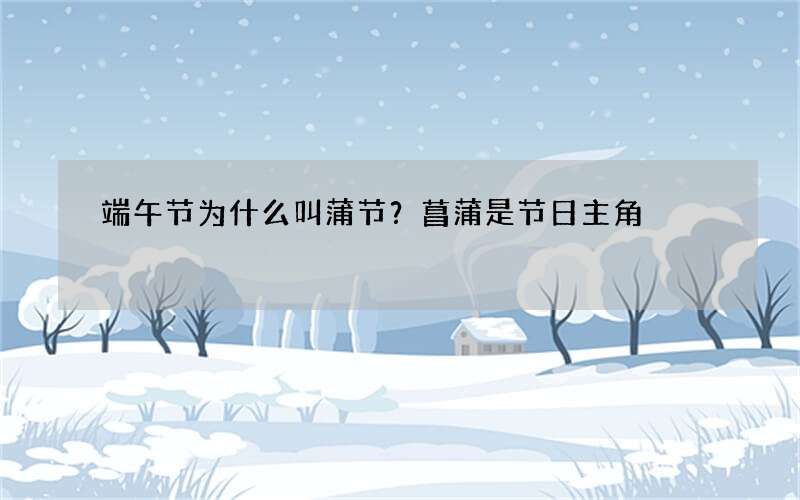 端午节为什么叫蒲节？菖蒲是节日主角