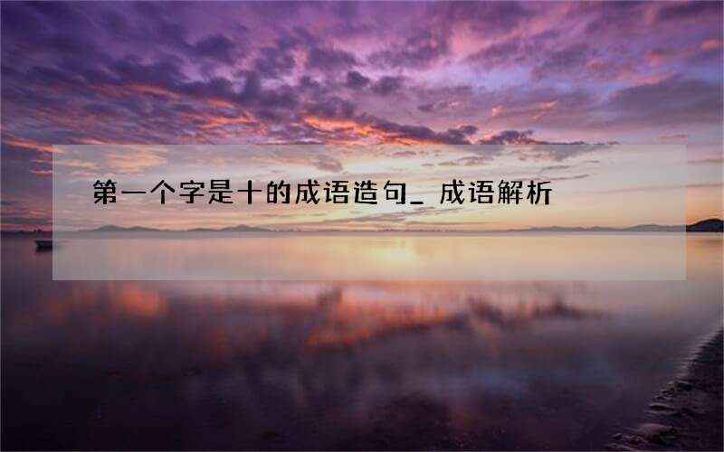 第一个字是十的成语造句_成语解析
