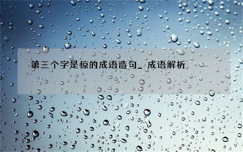 第三个字是惊的成语造句_成语解析