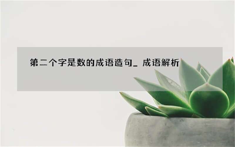 第二个字是数的成语造句_成语解析