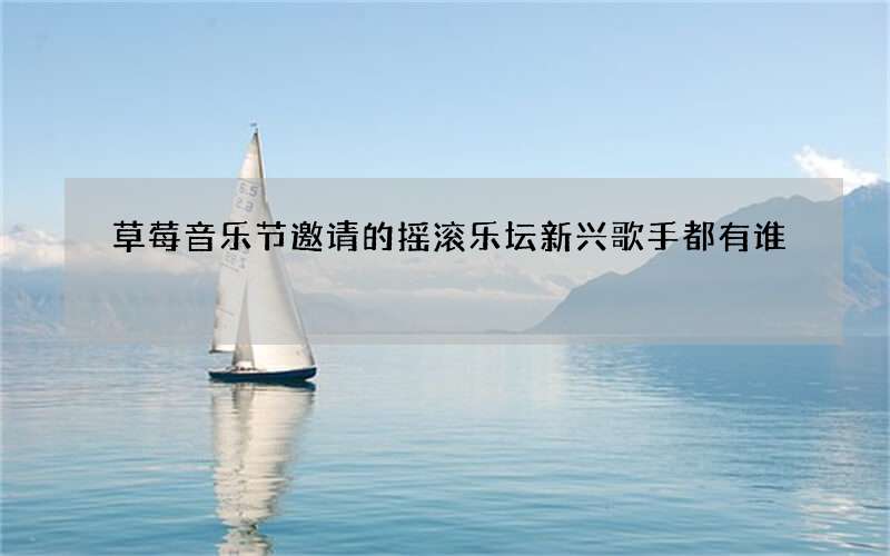 草莓音乐节邀请的摇滚乐坛新兴歌手都有谁