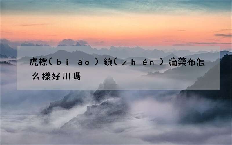 虎標(biāo)鎮(zhèn)痛藥布怎么樣好用嗎