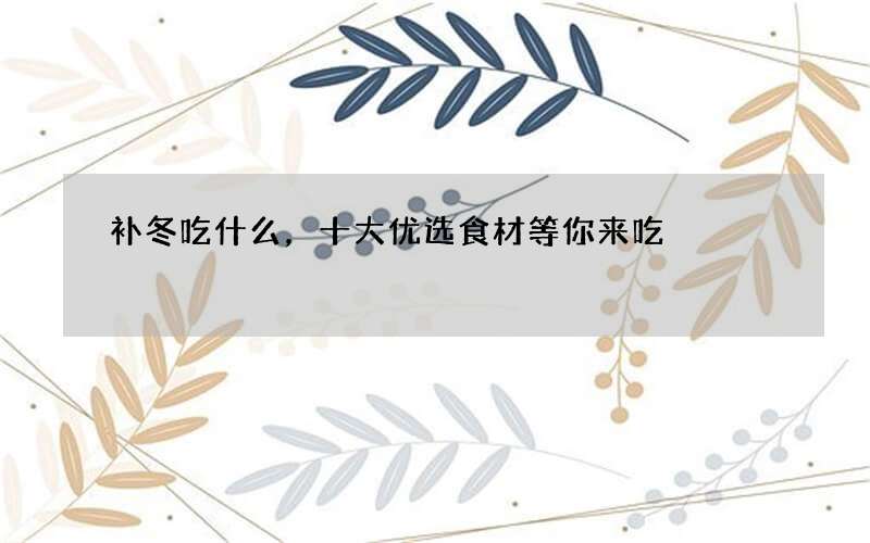 补冬吃什么，十大优选食材等你来吃