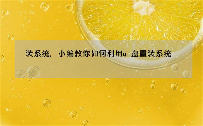 装系统,小编教你如何利用u盘重装系统