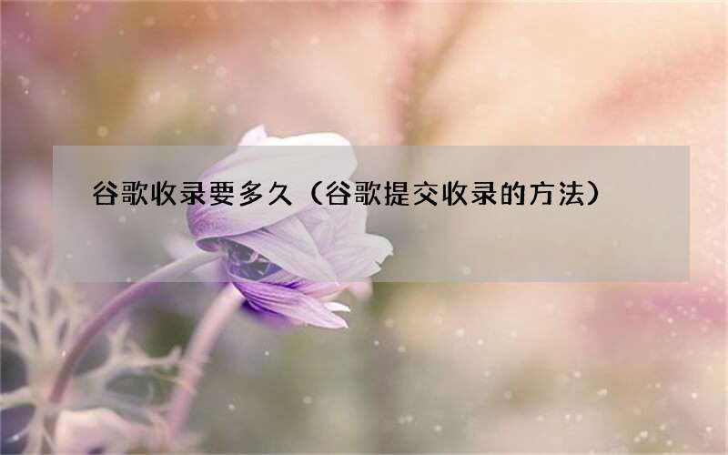 谷歌提交收录的方法 谷歌收录要多久