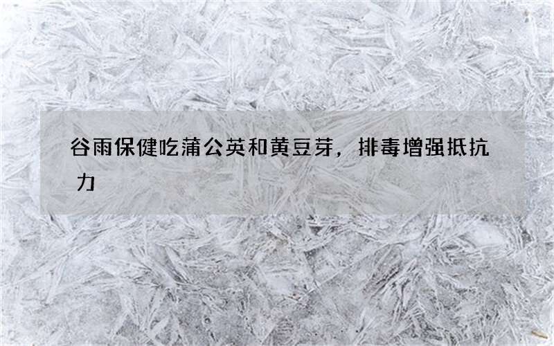 谷雨保健吃蒲公英和黄豆芽，排毒增强抵抗力