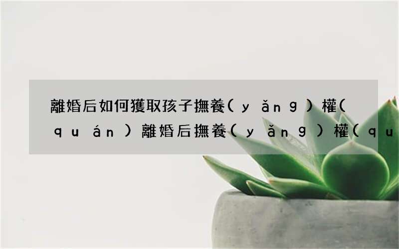離婚后如何獲取孩子撫養(yǎng)權(quán) 離婚后撫養(yǎng)權(quán)可以變嗎