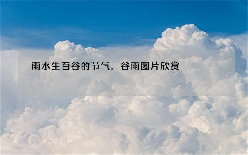 雨水生百谷的节气，谷雨图片欣赏
