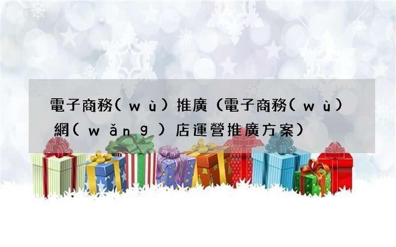 電子商務(wù)網(wǎng)店運營推廣方案 電子商務(wù)推廣