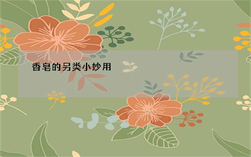 香皂的另类小妙用