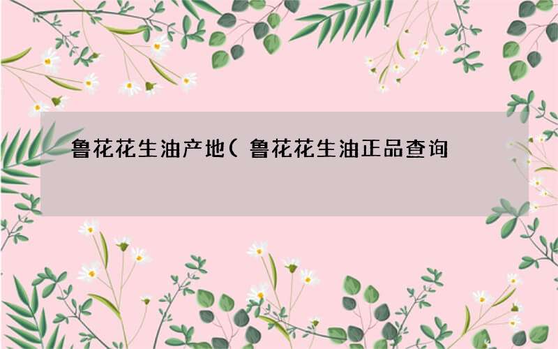 鲁花花生油正品查询 鲁花花生油产地