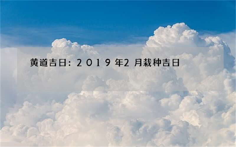 黄道吉日：2019年2月栽种吉日